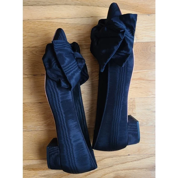 Loeffler Randall Noa Bow Flats Black Size 8 Balletcore Cottagecore Whimsigoth - Picture 6 of 16